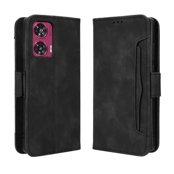 Multi Card Groove Leather Cover Compatible With Motorola Edge 50 Fusion