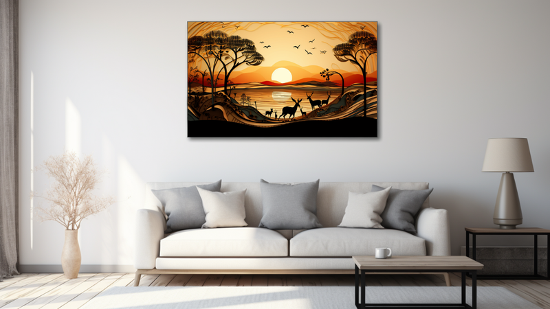 Canvas Wall Art -Safari Symphony Abstract - HD0459