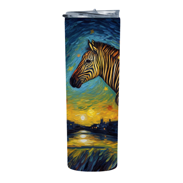 ZEBRA Starry Night 20 Oz Straight Skinny Tumbler 048