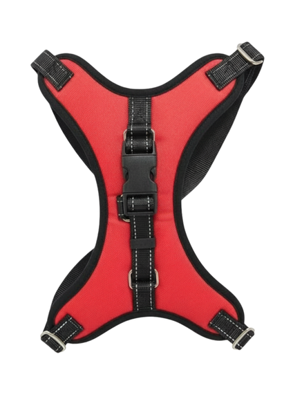 Extra Large Dog Harness Comfortable Red &amp; Black Pet Vest for Secure Walking