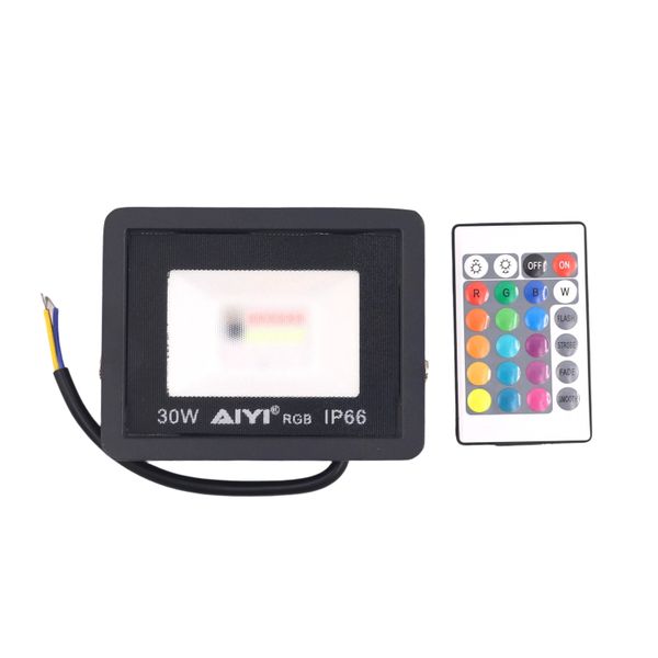 AIYI 30W RGB LED Flood Light with Remote, Colour Changing Light AY399-020