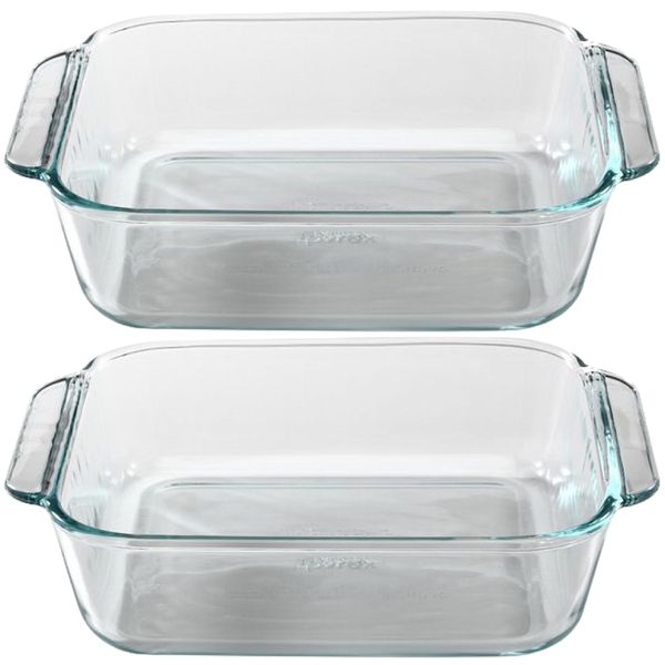 Home Square Glass Food Dish Set of 2 (1.5L)