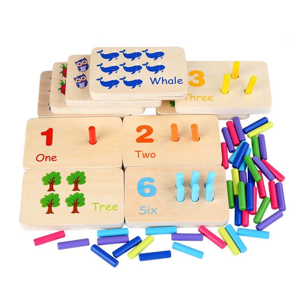 Children's color recognition wooden stick game educational toys