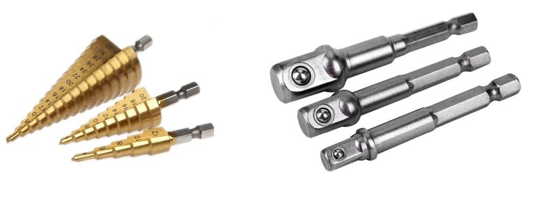 Step Drill And Socket Connector Combo