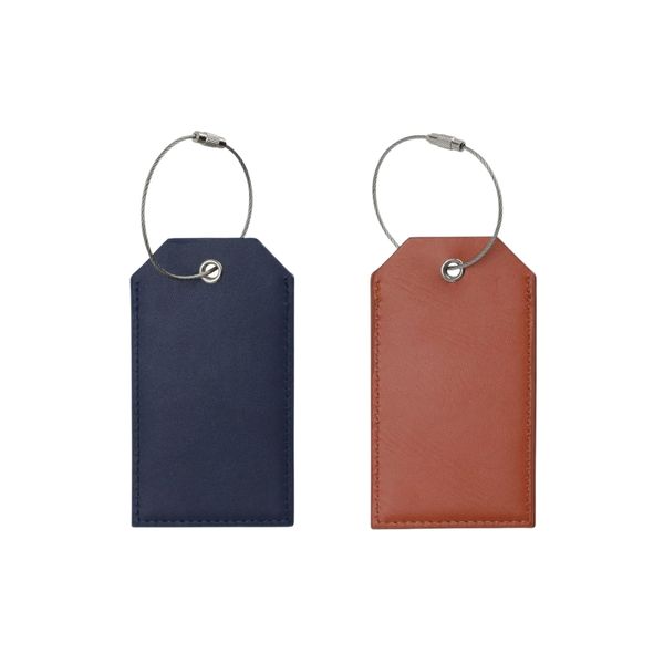 Leather Lightweight Luggage Travel Tags - 2 Pack