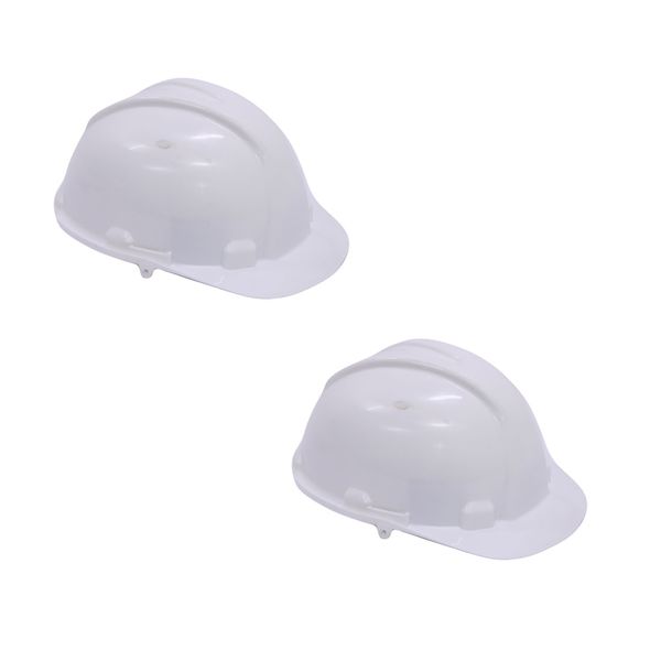 Hard Hat - Worker Safety Helmet - White - 2 Pack
