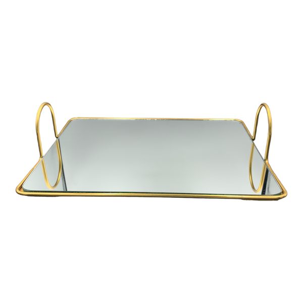Tray With Mirror Wired Rectangular 35x27cm