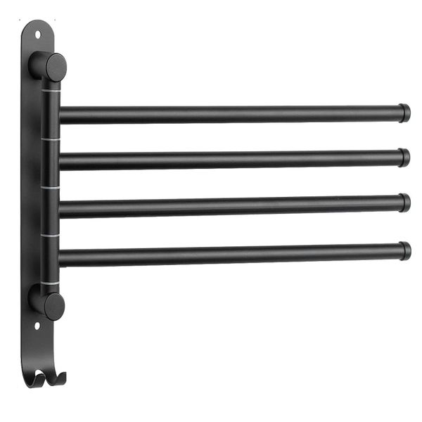 Swivel Towel Rack Stainless Steel 4-Arm Towel Bar Space Saving Wall Mounted