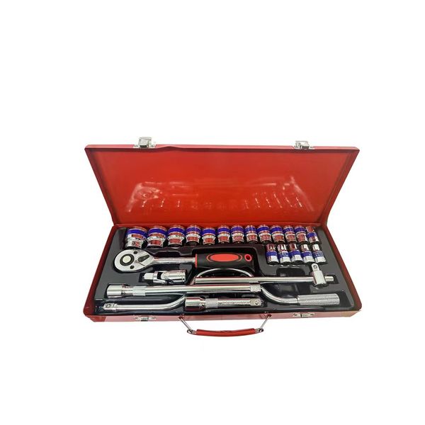 24 Piece Set 1/2" Torque Ratchet Socket Wrench Driver Kit