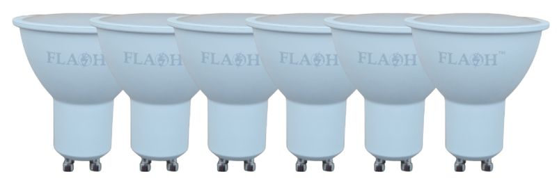 Flash Gu10 4W SMD LED Light Bulb Frosted Lens 300lm - 6 Pack