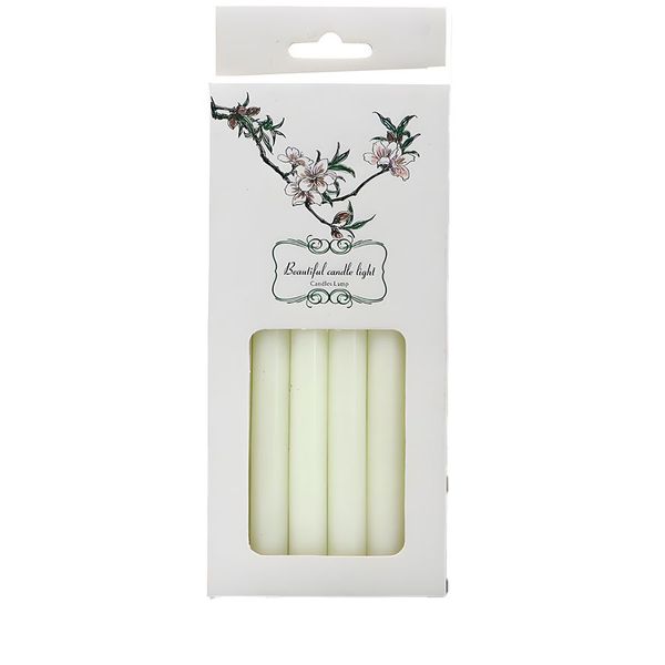 3Pack 4Pcs Each Quality Cozy Long Burn Decorational White Rod Candles