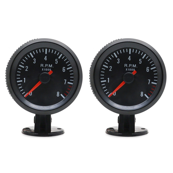 2 Pcs 2 Inch 52Mm Car Meter Tachometer Rpm Gauge 0-8000Rpm Analog