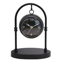 Vintage Black Metal Desk Clock