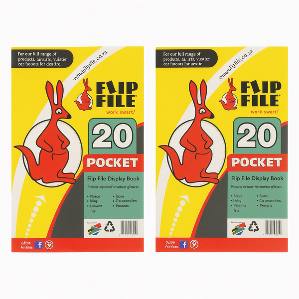 Flip File A4 20 Pocket in Packs of 2's