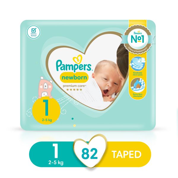 Pampers Premium Care Newborn Size 1 (2-5 kg) 82 Nappies