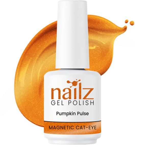 NAILZ Gel Polish 15ml Magnetic Cat Eye- Pumpkin Pulse -Smooth, long lasting