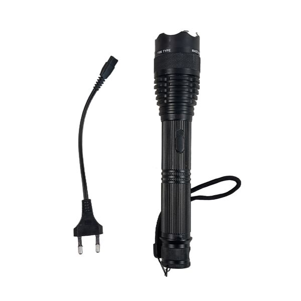 Rechargeable Self-Defense Flashlight with Stun Tip - High Power LED