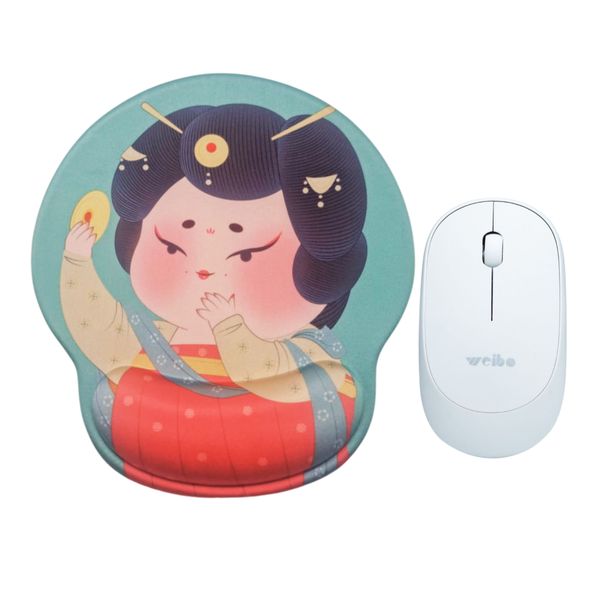 Ergonomic Beauty Mouse Pad and Wireless Mouse