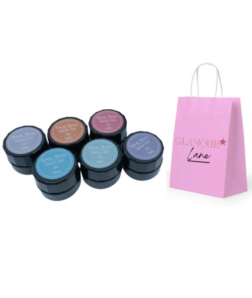 6 x 5ml Metal Gel For Nail Art