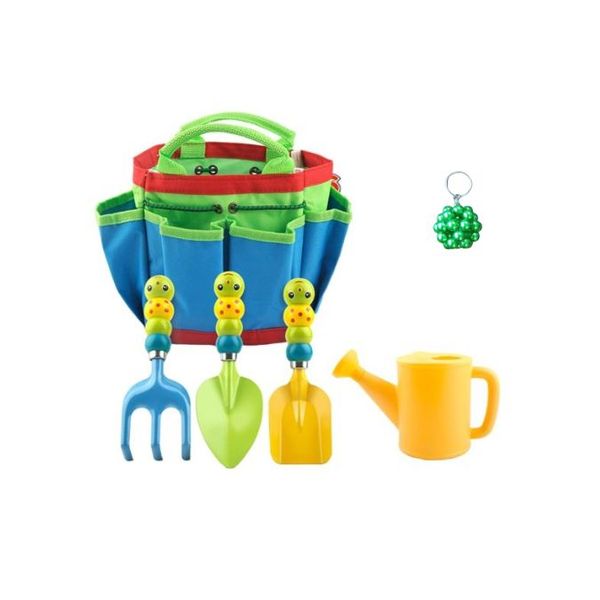 XF0907 Caterpillar Shaped Children's Garden Tool Set 5 In1 And Keyholder