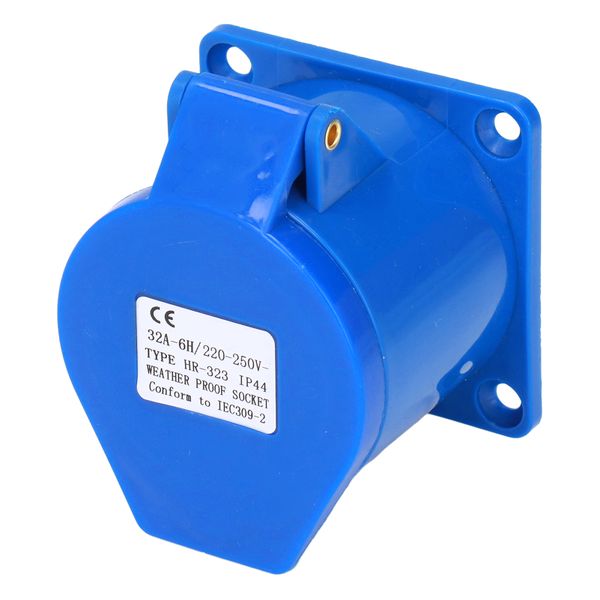 Industrial Socket 3 Pin CEE IP44 220-250V for Power Outlet Blue Brass