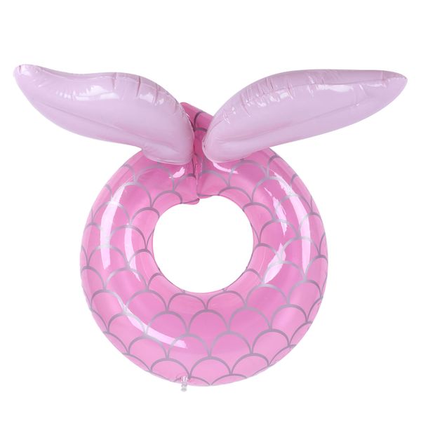 Pink Inflatable Swim Ring Compatible With Kids