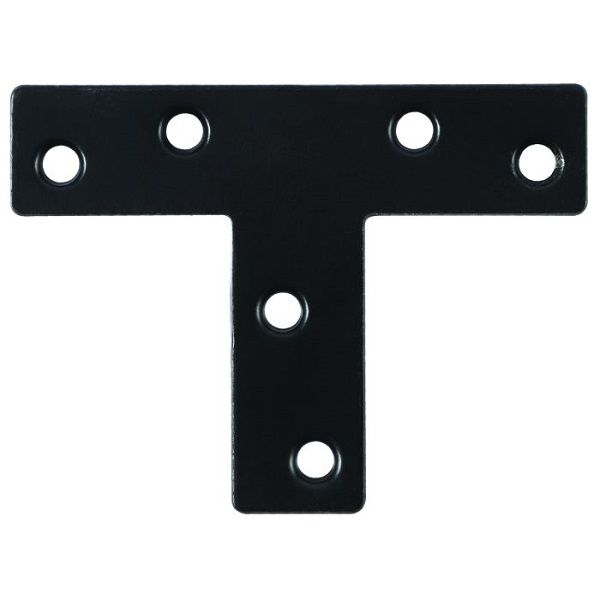 August Vormann Black Flat T-Shaped Bracket 70/52 x 16mm 8 Pack