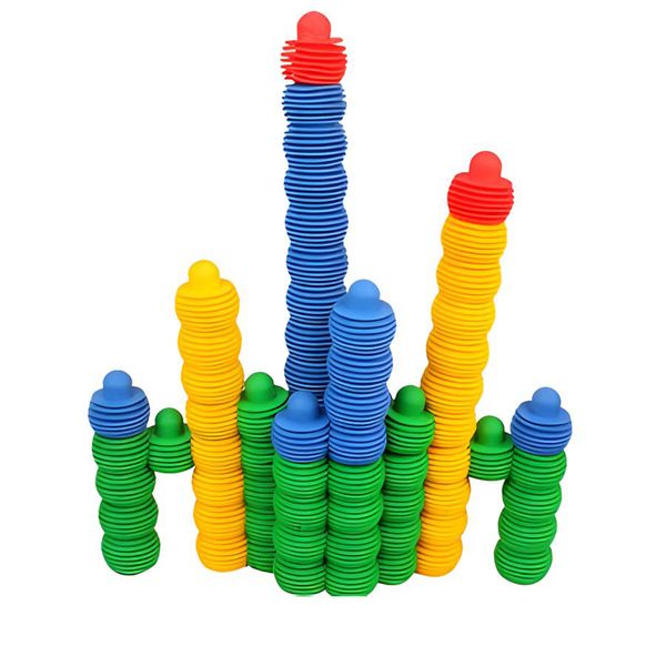 Round Interlocking Connector Educational Building Blocks