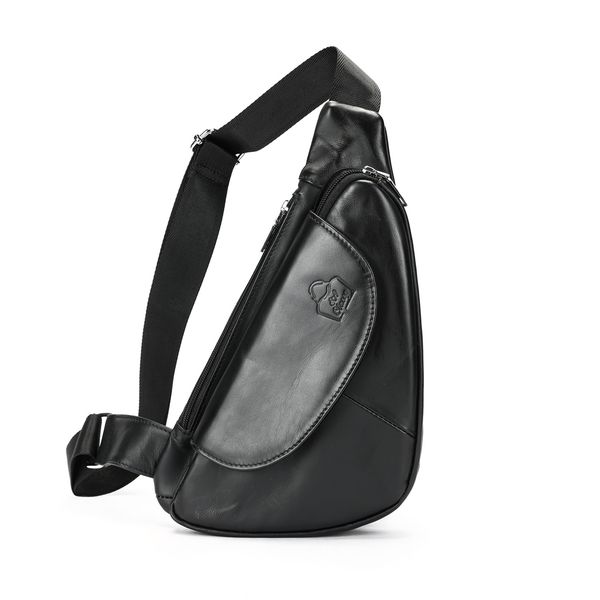 SACLASSY Genuine Leather Sling Bag Travel Crossbody Shoulder Chest Bag 696