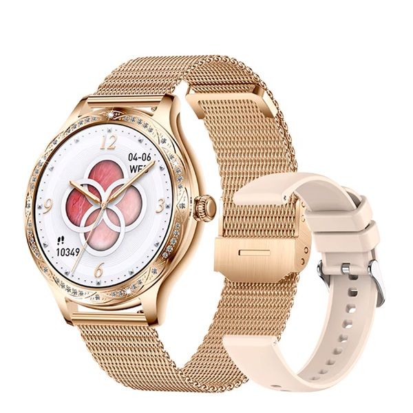 Ak60 1.27 Inch Luxury Smartwatch with Stainless Steel and Silicon Strap