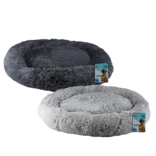 Grey Pet Bed Round Snuggle 80cm Diameter
