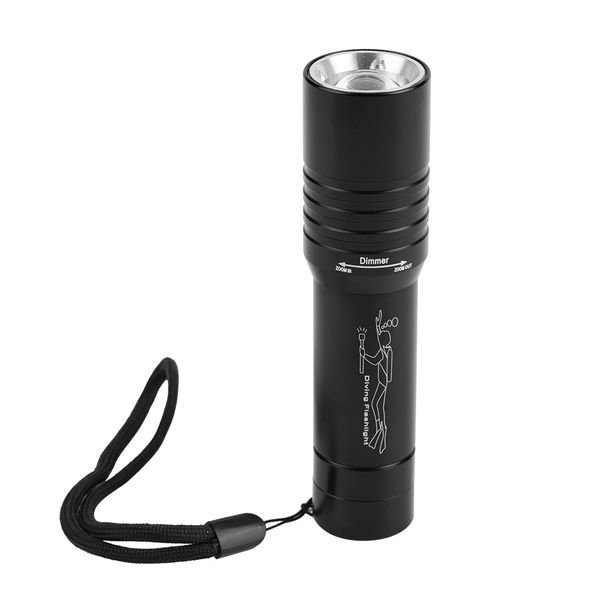 1200LM Handheld Zoomable Waterproof Diving Flashlight
