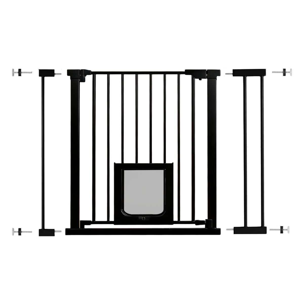 Mix Box 75-96cm Metal Baby and Pet Gate with Pressure Mount-Black