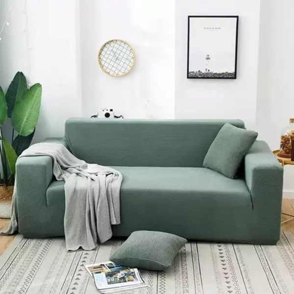 Sofa / Couch Cover Jacquard Knitting Fabric Cypress Green
