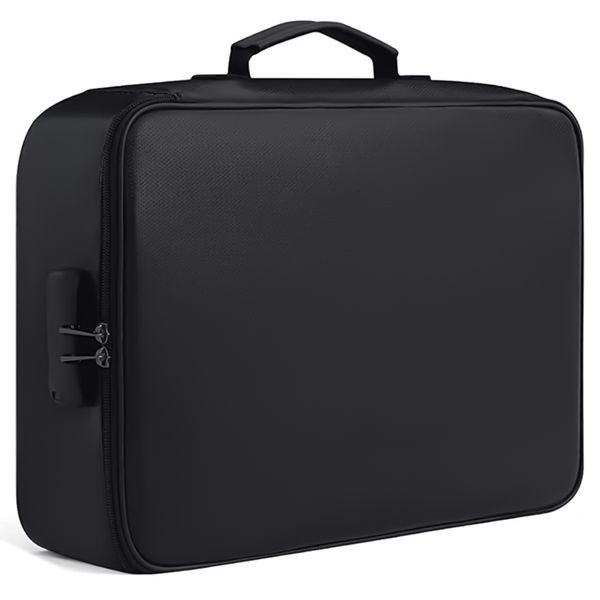 File Organizer 3-Layer Portable Storage Travel Bag with Safe Code Lock