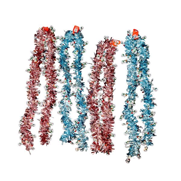 4 Piece x 1.8m Carton Snowman Christmas Festival Garland Tinsel Home Decor