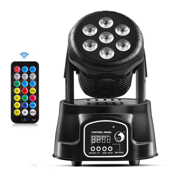 U'King 7 x 10W Mini RGBW DJ Disco Effect Light LED Mobile Headlight