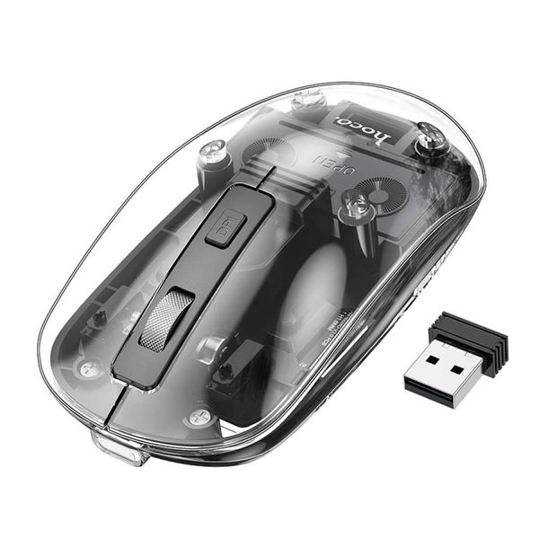 Hoco GM29-2.4G Wireless Mouse Transparent Rechargeable USB Dual Mode Design