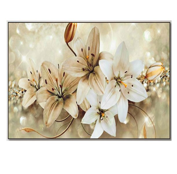 Brown, Grey Cotton Canvas cm Botanical Wall Art
