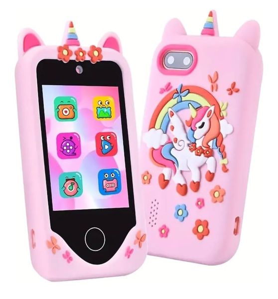 Kids Educational Smart Phone with Multi-Function Apps,Unicorn Design