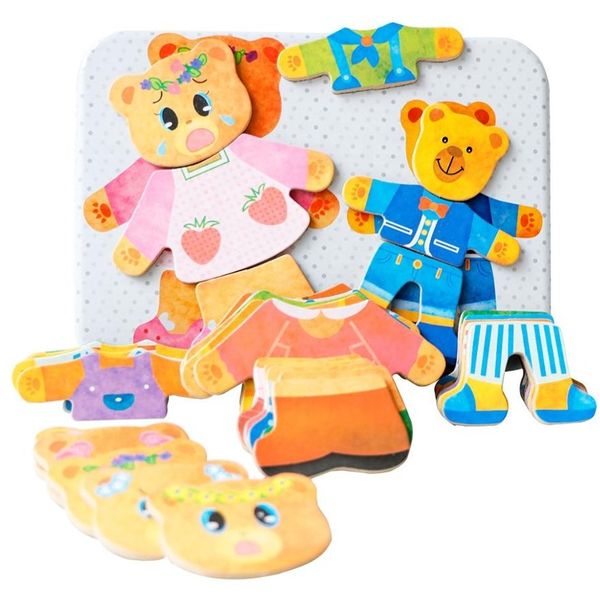 Magplayer Magnetic Dress-Up Teddy Bear Tin Toddler &amp; PreschoolerToy (36 Pieces)