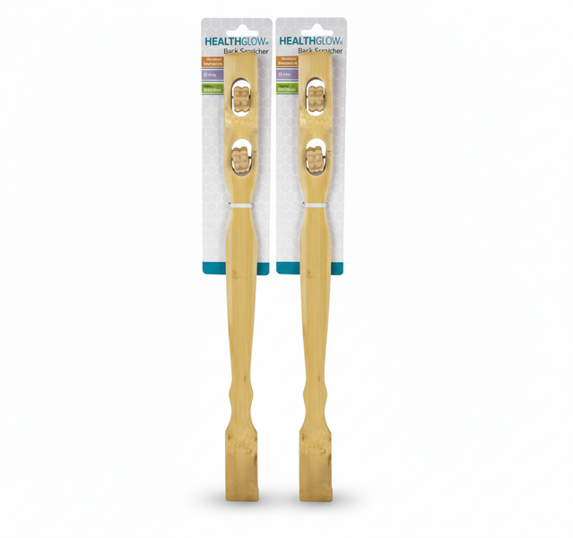 Health Glow Bamboo Back Scratcher with Massage Wheel - 51 cm - 2 Pack