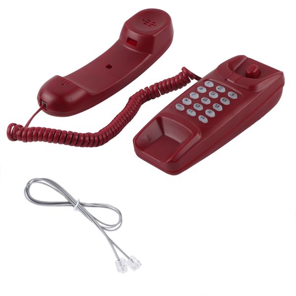 Wall Mount Landline Telephone Extension No Caller ID Home Phone Red