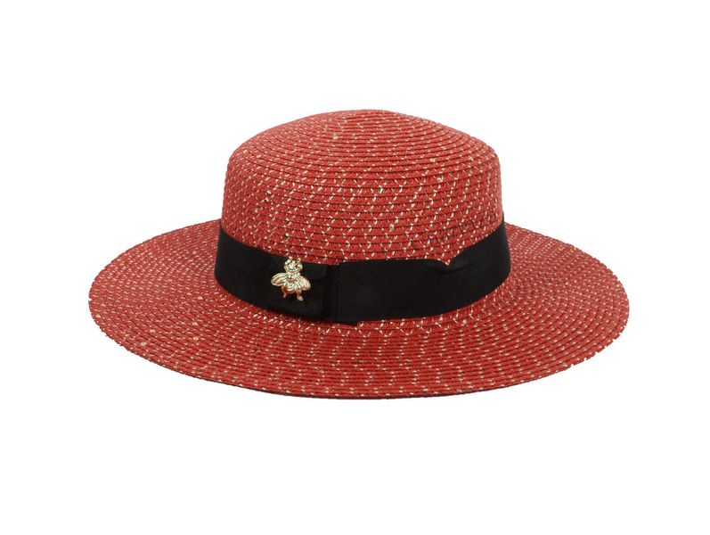 Charmza Panama Woven Hat - Red