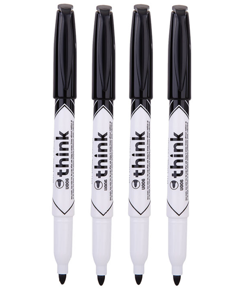 Think 1.5mm Acrylic Tip Black Whiteboard Marker - Set of 12 - U00620