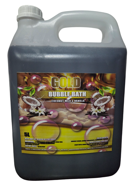Gold Bubble Bath - 5L - Coconut Milk &amp; Vanilla Scented