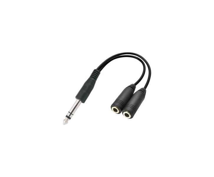 6.35mm 1/4 TRS Stereo Male to Dual 2 x 3.5mm Stereo Female Adapter (CCB496)