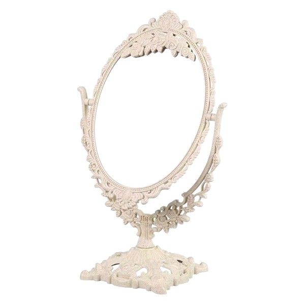 Vintage Design Magnifying Mirror With 360 Rotating Functionality - White