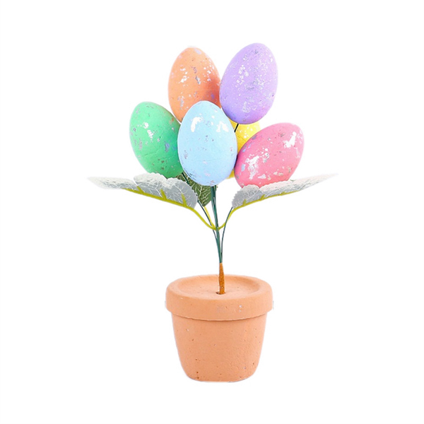 Easter Day Colourful Eggs Potting Decor For Home 2024 Style 3 1Pcs