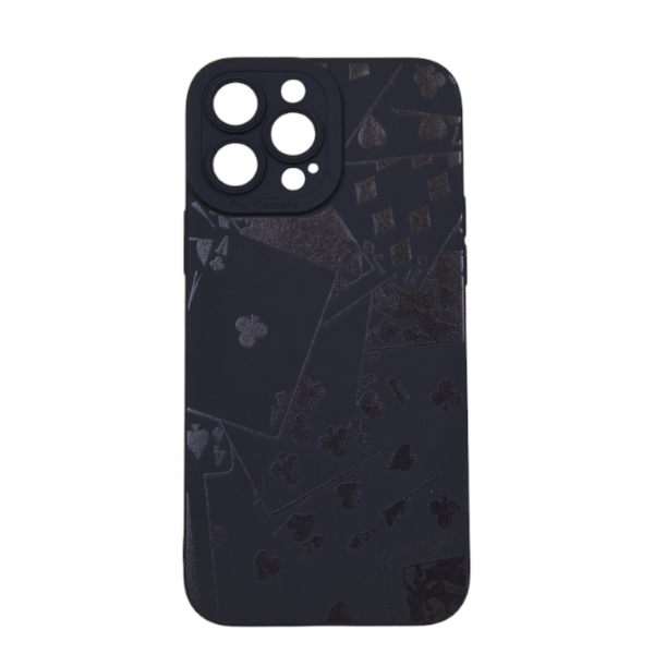 High Quality Card Deck Design Phone Case For iPhone 13 Pro Max -Black/White
